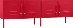 Meuble tv en acier rouge coquelicot 162x40x57cm The Standard - Mustard Made