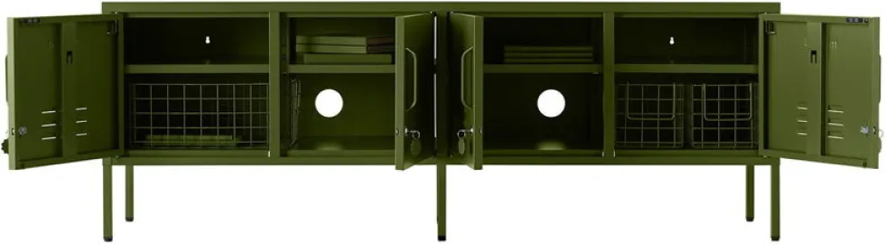 Meuble tv en acier vert olive 162x40x57cm The Standard - Mustard Made