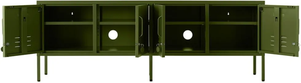 Meuble tv en acier vert olive 162x40x57cm The Standard - Mustard Made