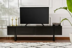 Meuble tv en bois noir 180x29,5x50cm Serenity - Home Design