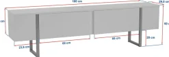 Meuble tv en bois noir 180x29,5x50cm Serenity - Home Design