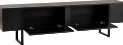 Meuble tv en bois noir 180x29,5x50cm Serenity - Home Design