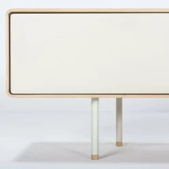 Meuble TV en chêne blanchi huilé et linoléum gris 45 x 160 cm Fina - Gazzda