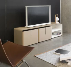 Meuble TV 3 tiroirs baby pink Barber - Matière Grise