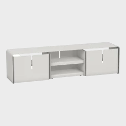 Meuble TV 3 tiroirs blanc Barber - Matière Grise