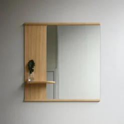 Miroir avec étagère en chêne 72x790x9,5cm - Moebe