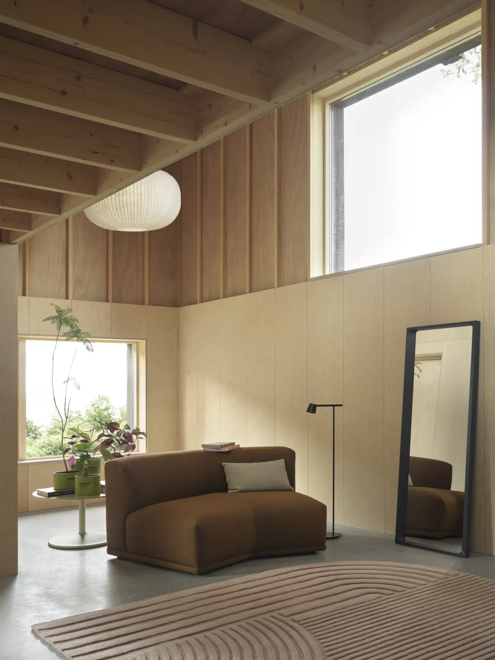 Miroir en bois bleu nuit 170x61x5cm Arced - Muuto