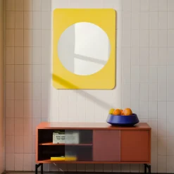 Miroir en bois de bouleau jaune 90x70cm Aku - Noo.ma