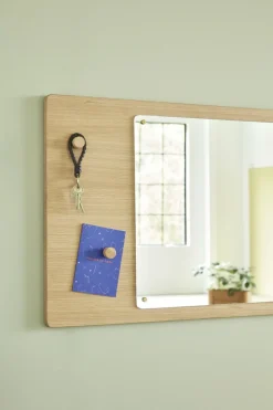Miroir mural avec tableau d'affiche en chêne - Hübsch