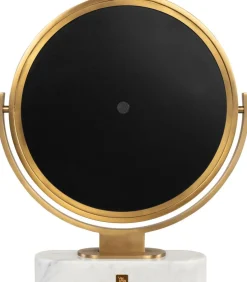 Miroir à poser en acier or brossé et marbre blanc 45x51cm Leila - Versmissen