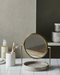 Miroir à poser en marbre et métal doré Haja - Nordal