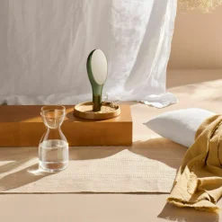 Miroir transparent avec support en chêne Moon - Nude Glass