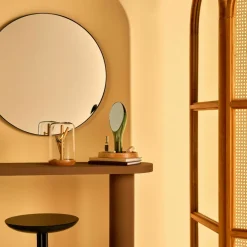 Miroir transparent avec support en chêne Moon - Nude Glass