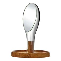 Miroir transparent avec support en chêne Moon - Nude Glass
