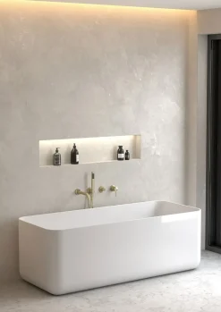 Mitigeur de baignoire à encastrer 4 trous en laiton doré brossé Corbeau - Kroos