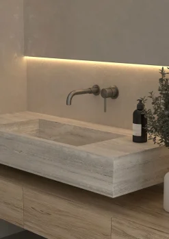 Mitigeur lavabo mural en laiton gun métal Corbeau - Kroos