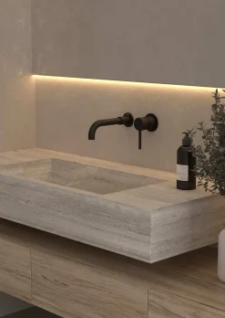 Mitigeur lavabo mural en laiton noir Corbeau - Kroos