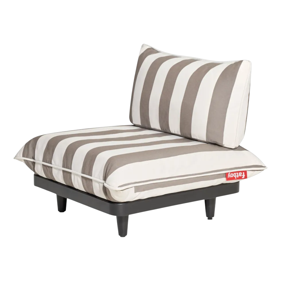 Module central de canapé d’extérieur rayé cacao Paletti - Fatboy