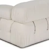 Module d'angle droit en tissu blanc cassé 95x75cm Bubble 1R - Home Design