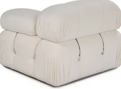 Module d'angle droit en tissu blanc cassé 95x75cm Bubble 1R - Home Design