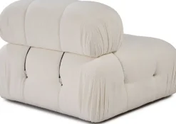 Module d'angle droit en tissu blanc cassé 95x75cm Bubble 1R - Home Design