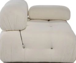 Module d'angle droit en tissu blanc cassé 95x75cm Bubble 1R - Home Design