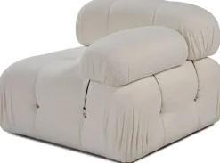 Module d'angle droit en tissu blanc cassé 95x75cm Bubble 1R - Home Design