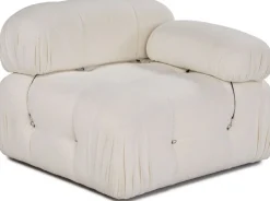 Module d'angle droit en tissu blanc cassé 95x75cm Bubble 1R - Home Design