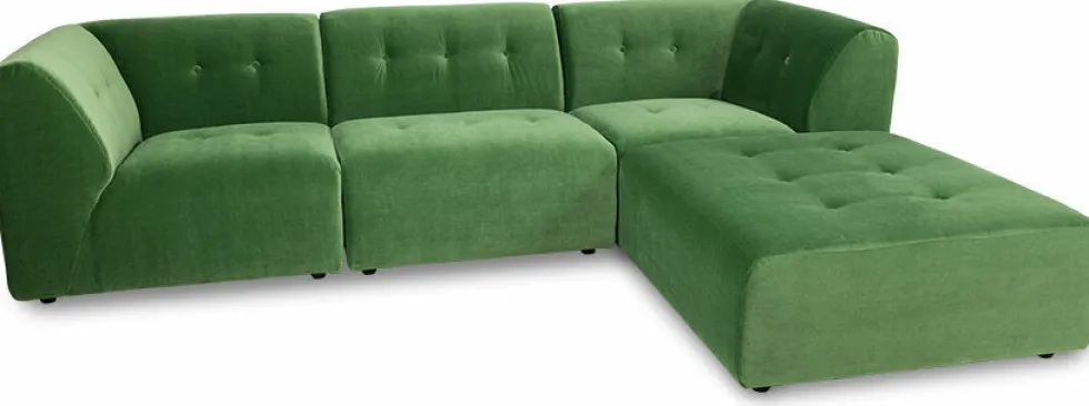 Module d'angle droit en velours vert Vint - Hkliving