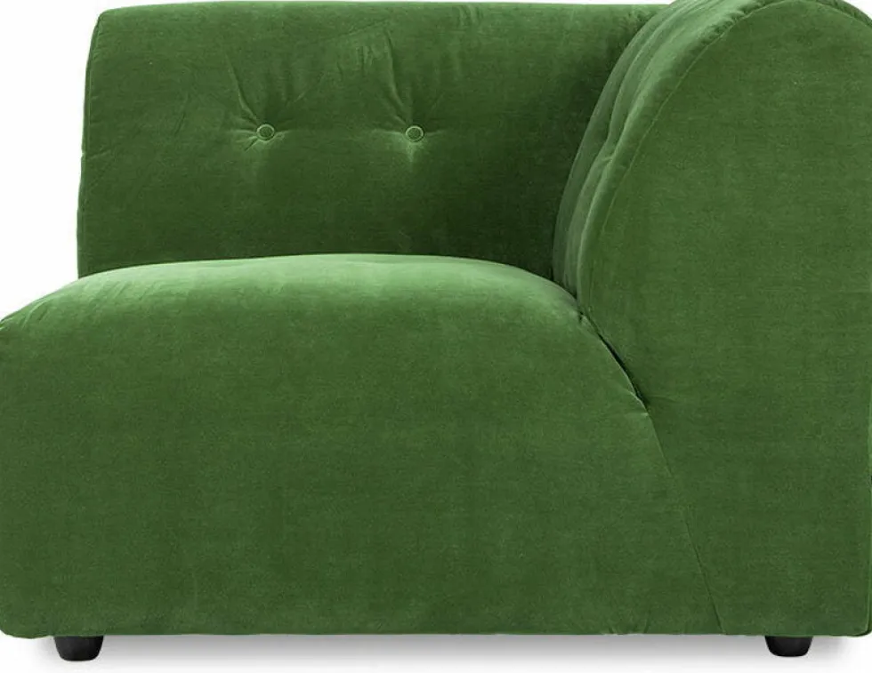 Module d'angle droit en velours vert Vint - Hkliving