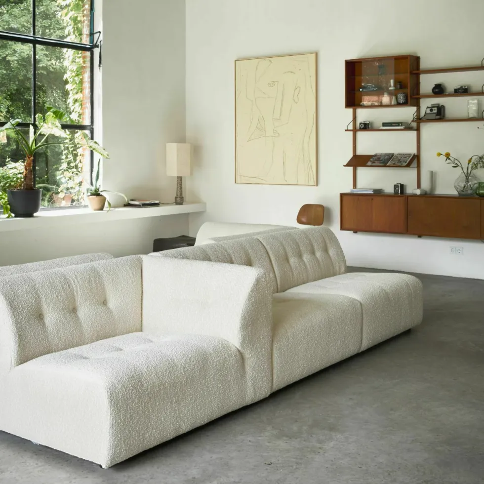 Module d'angle droit en velours vert Vint - Hkliving