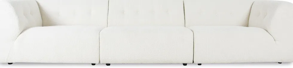 Module d'angle droit 2 places en bouclé crème Vint - Hkliving
