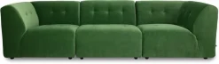 Module d'angle droit 2 places en velours vert Vint - Hkliving