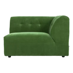 Module d'angle droit 2 places en velours vert Vint - Hkliving