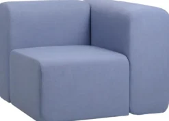 Module d'angle gauche en polyester bleu clair 90x90 cm Lagoon - Broste Copenhagen