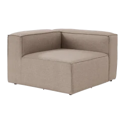 Module d'angle 1 place en tissu marron 105x80x66cm Fora 1R - Home Design