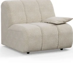 Module de canapé bras inférieur droit en bouclettes crème Wave - Hkliving