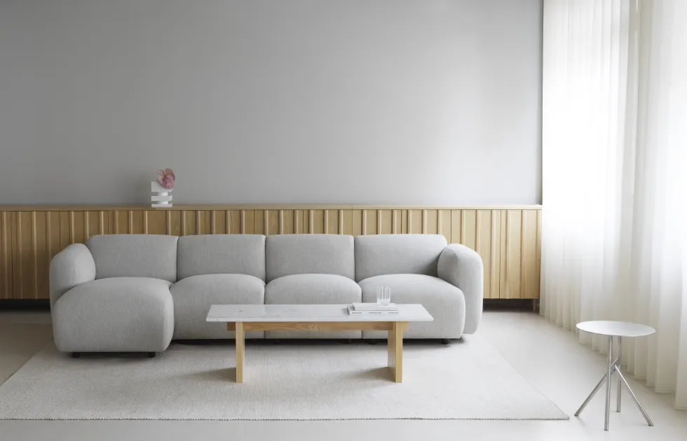 Module de canapé ouvert côté gauche gris Swell modular sofa 330 - Normann Copenhagen