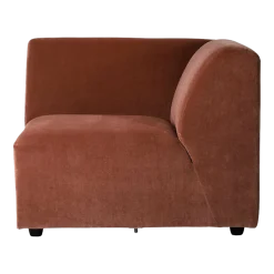 Module de fin angle droit en velours brique Jax - Hkliving
