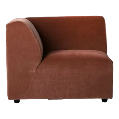 Module de fin angle gauche en velours brique Jax - Hkliving