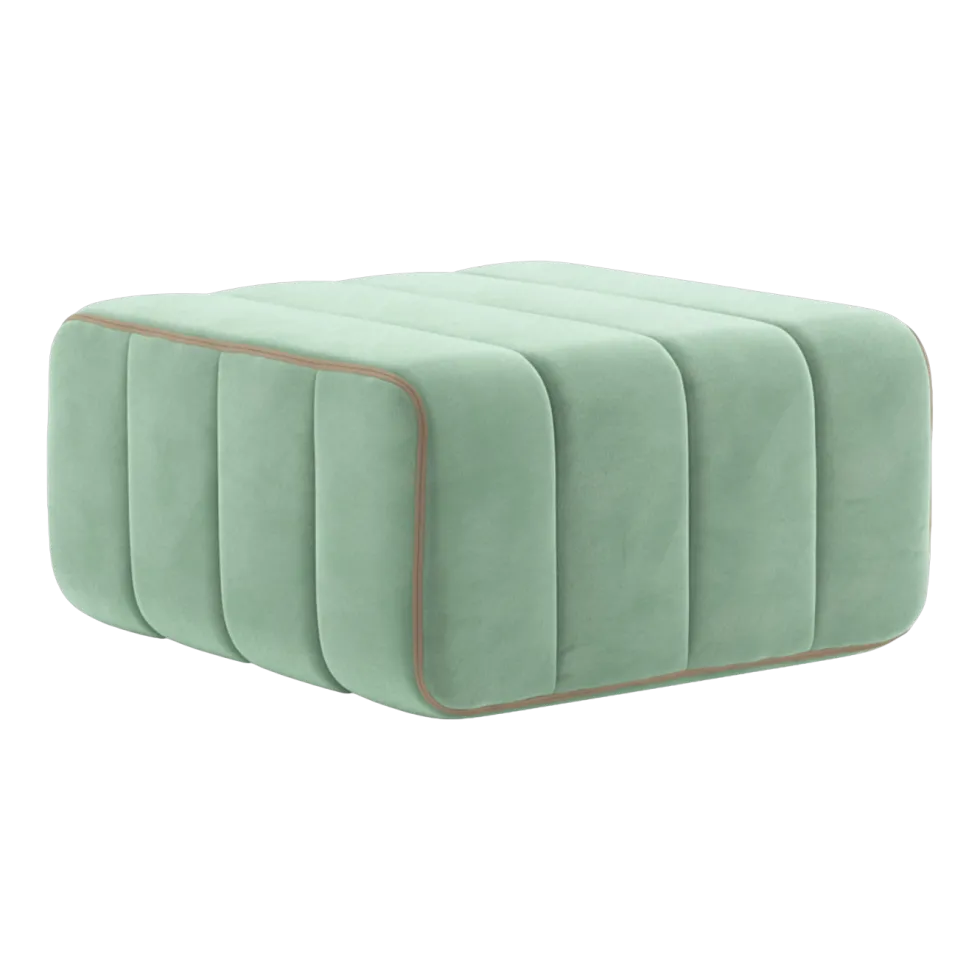 Module en velours barcelone vert clair 68x34cm Curt - Ambivalenz