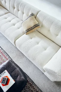 Module milieu 2 place en bouclé crème Vint - Hkliving