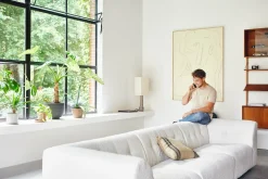 Module milieu 2 place en bouclé crème Vint - Hkliving
