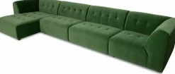 Module milieu 2 place en velours vert Vint - Hkliving