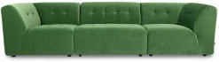 Module milieu 2 place en velours vert Vint - Hkliving