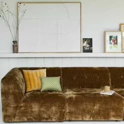 Module milieu 1 place en velours vert Vint - Hkliving