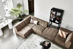 Module millieu 1 place en velours côtelé marron Vint - Hkliving