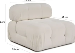 Module 1 place en tissu blanc cassé 95x75cm Bubble O1 - Home Design