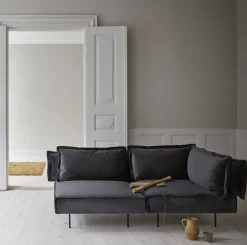 Module 1 place lounge anthracite Velvet - HANDVÄRK