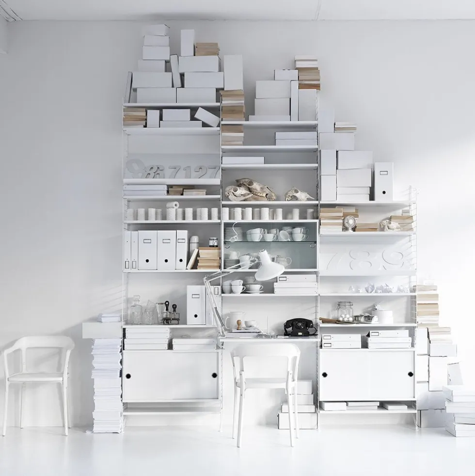2 Montants blancs à poser 30x115 cm - String furniture